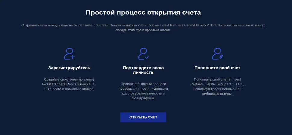 Как открыть счет у Invest Partners Capital Group PTE LTD?